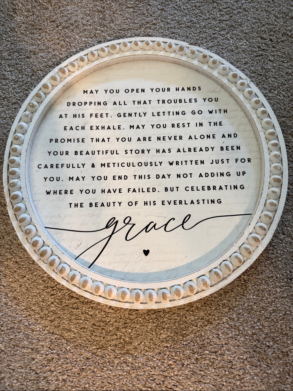 Altar'd State White 'Grace' Inspirational Round Wall Sign